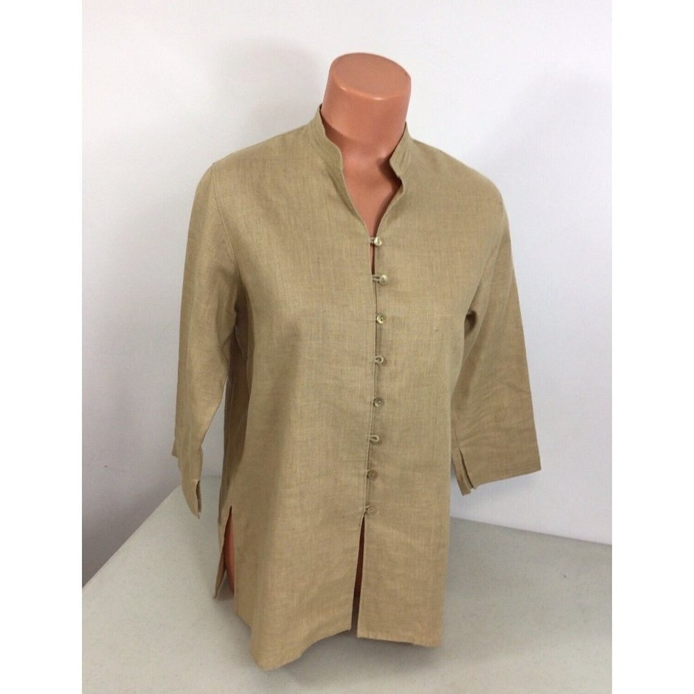 Laura Ashley Linen Shirt Womens Medium